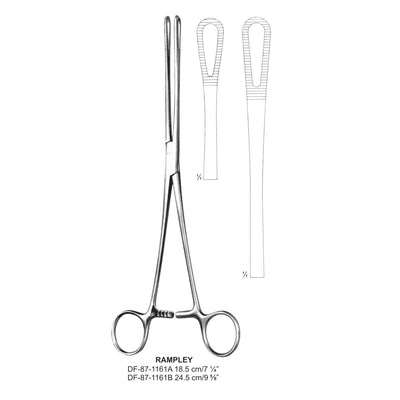 Rampley Sponge Forceps, Straight, Serrated, 24.5cm (DF-87-1161B)