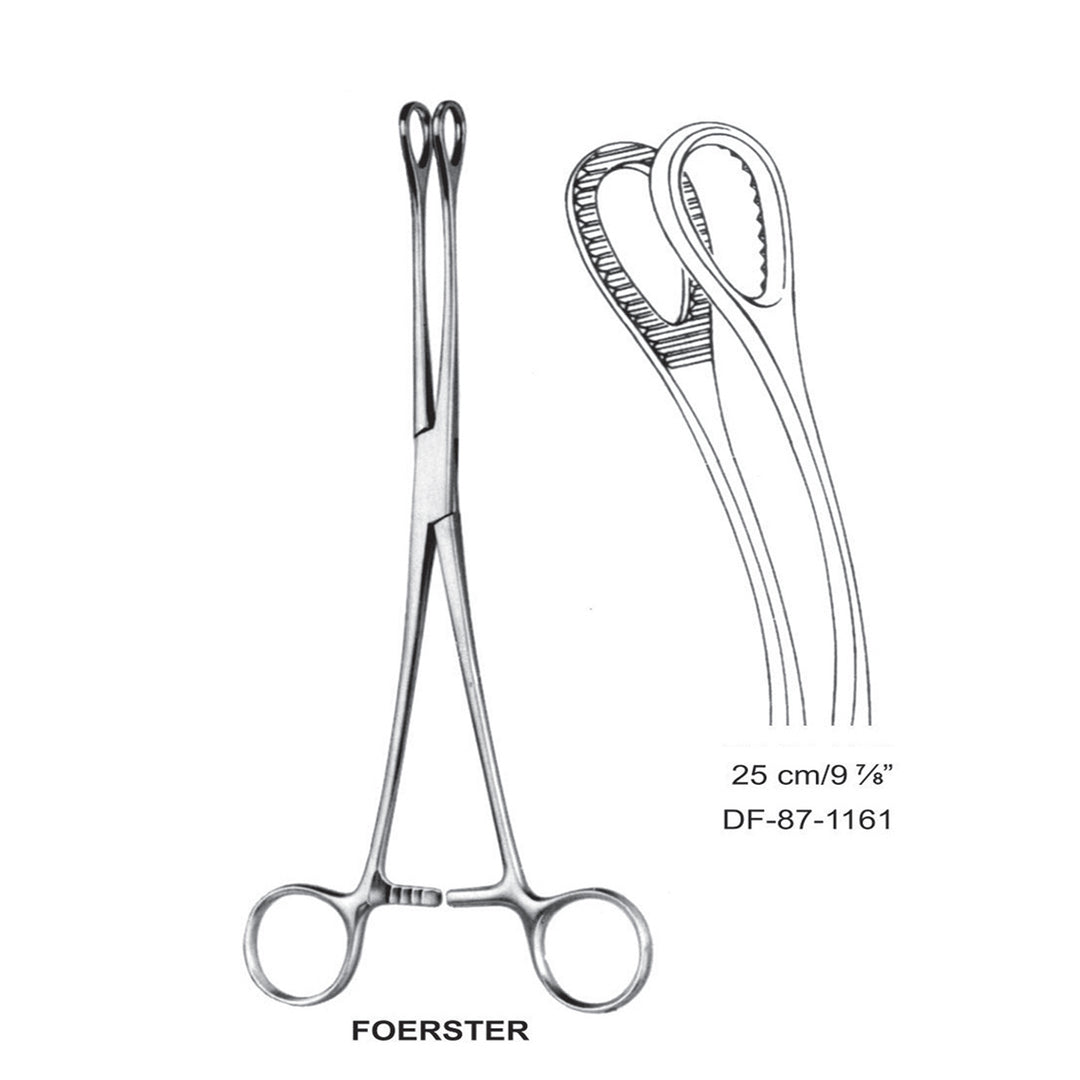 Foerster Sponge Forceps, Curved, Serrated, 25cm (DF-87-1161) by Dr. Frigz