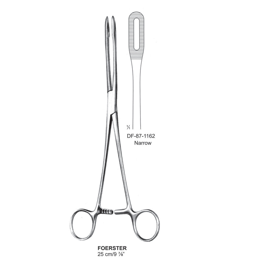 Foerster Sponge Forceps, Straight, Narrow Serrated, 25cm (DF-87-1162) by Dr. Frigz