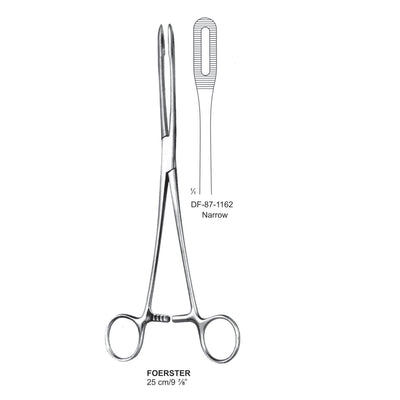 Foerster Sponge Forceps, Straight, Narrow Serrated, 25cm (DF-87-1162)