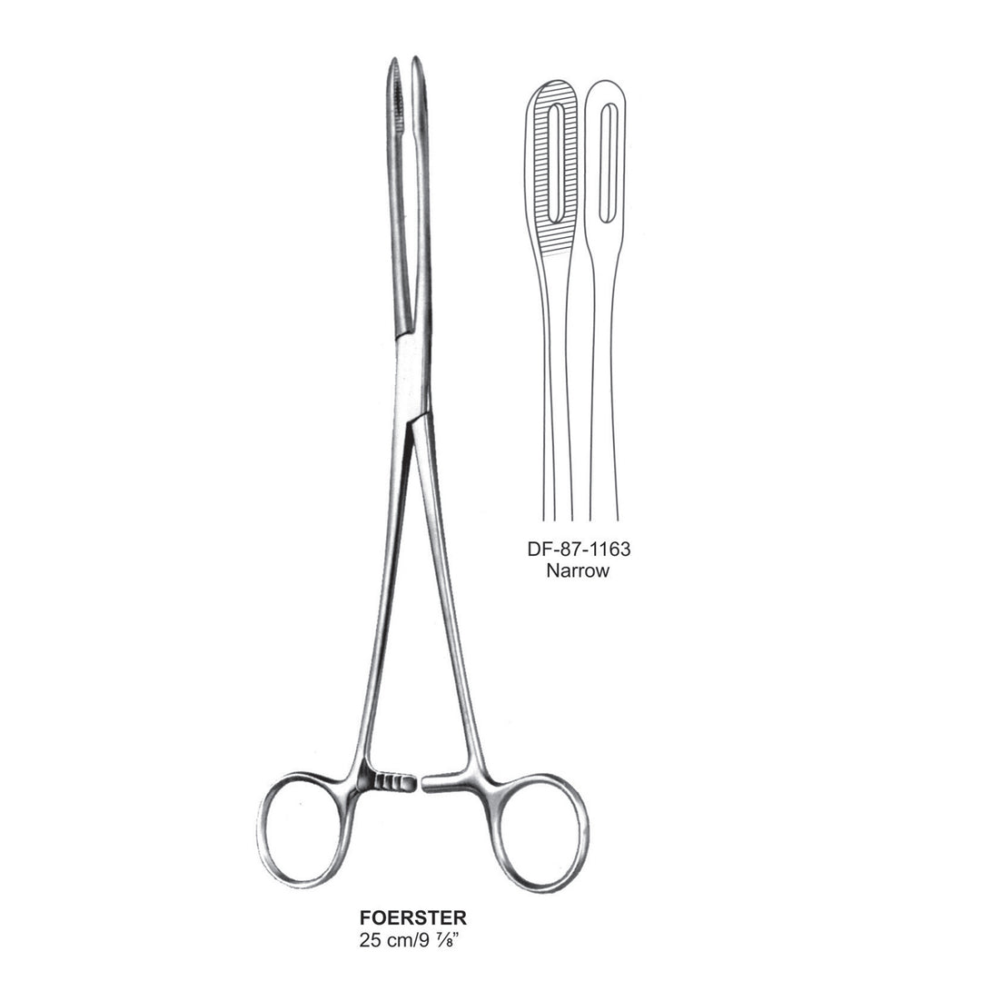 Foerster Sponge Forceps, Curved, Narrow Serrated, 25cm (DF-87-1163) by Dr. Frigz