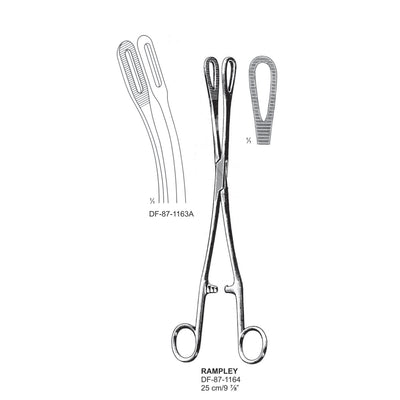 Rampley Sponge Forceps, Curved, Srrated, 25cm (DF-87-1164)