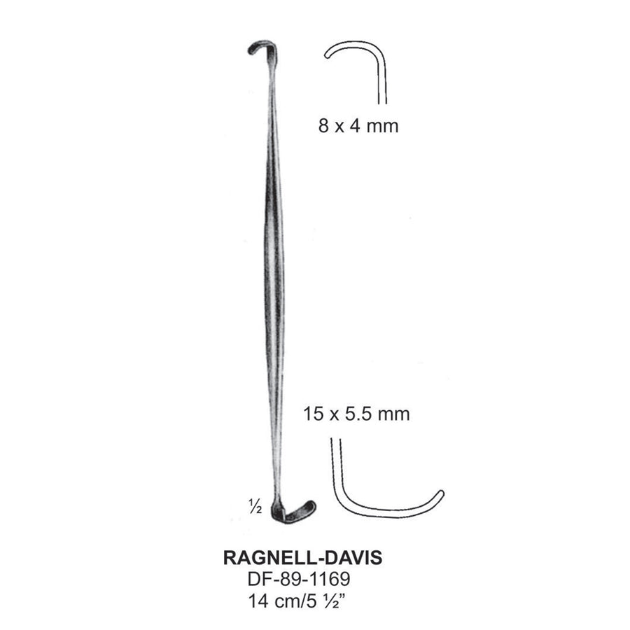 Ragnell-Davis Retractors, 8X4 , 15X5.5mm , Blunt, 14cm (DF-89-1169) by Dr. Frigz