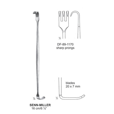 Senn-Mueller Retrators 3 Prong 7X8.5mm , Sharp 16cm  (DF-89-1170)