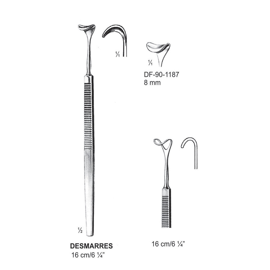 Desmarres Retractors,16Cm,8mm  (DF-90-1187) by Dr. Frigz