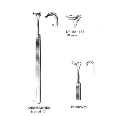 Desmarres Retractors,16Cm,10mm  (DF-90-1188) by Dr. Frigz
