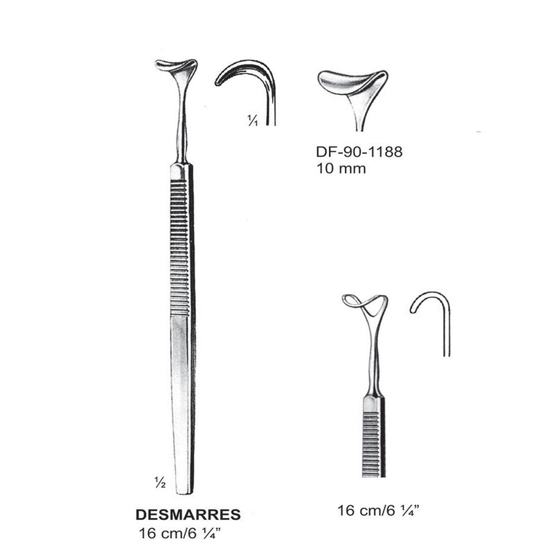 Desmarres Retractors,16Cm,10mm  (DF-90-1188) by Dr. Frigz