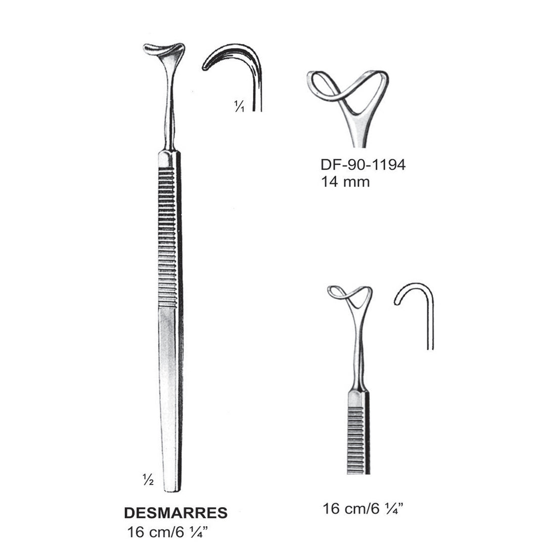 Desmarres Retractors,16Cm,14mm  (DF-90-1194) by Dr. Frigz