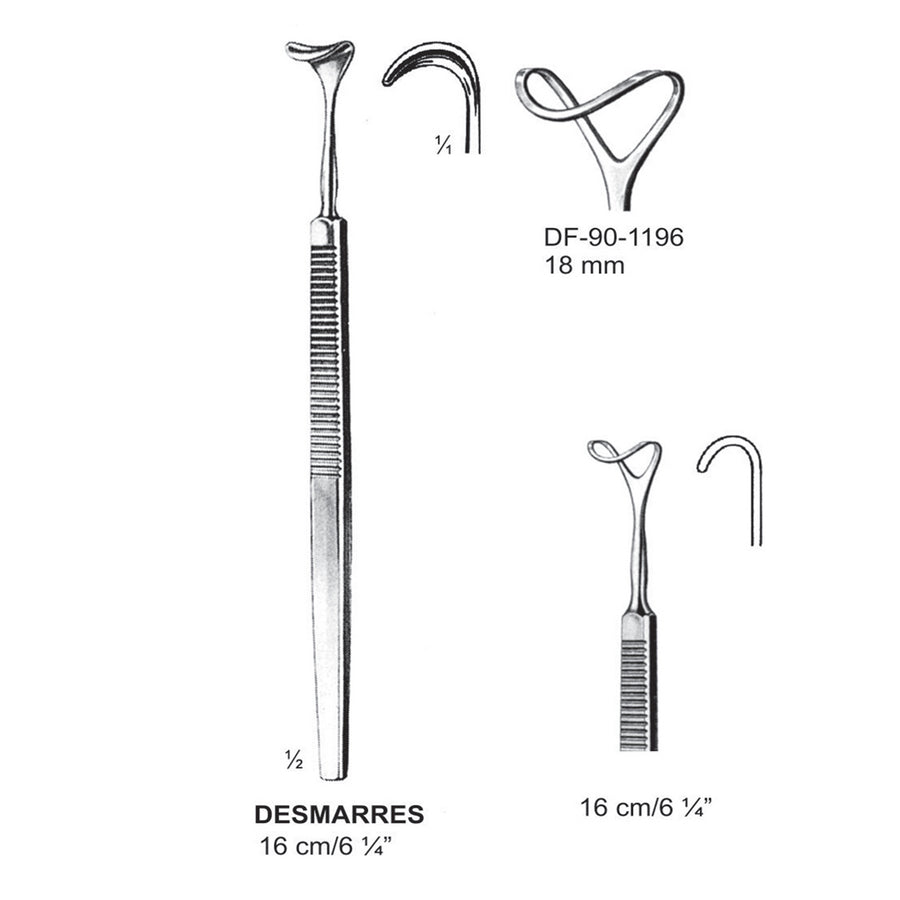 Desmarres Retractors,16Cm,18mm  (DF-90-1196) by Dr. Frigz