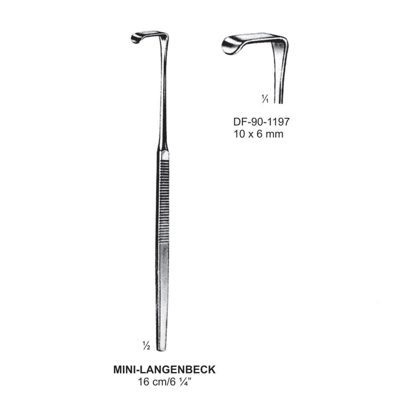 Mini-Langenbeck Retrators,16Cm,10X6mm  (DF-90-1197) by Dr. Frigz