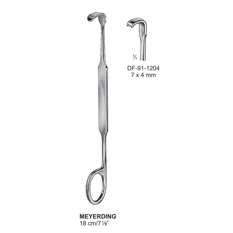 Meyerding Retractors,18Cm,7X4mm  (DF-91-1204) by Dr. Frigz
