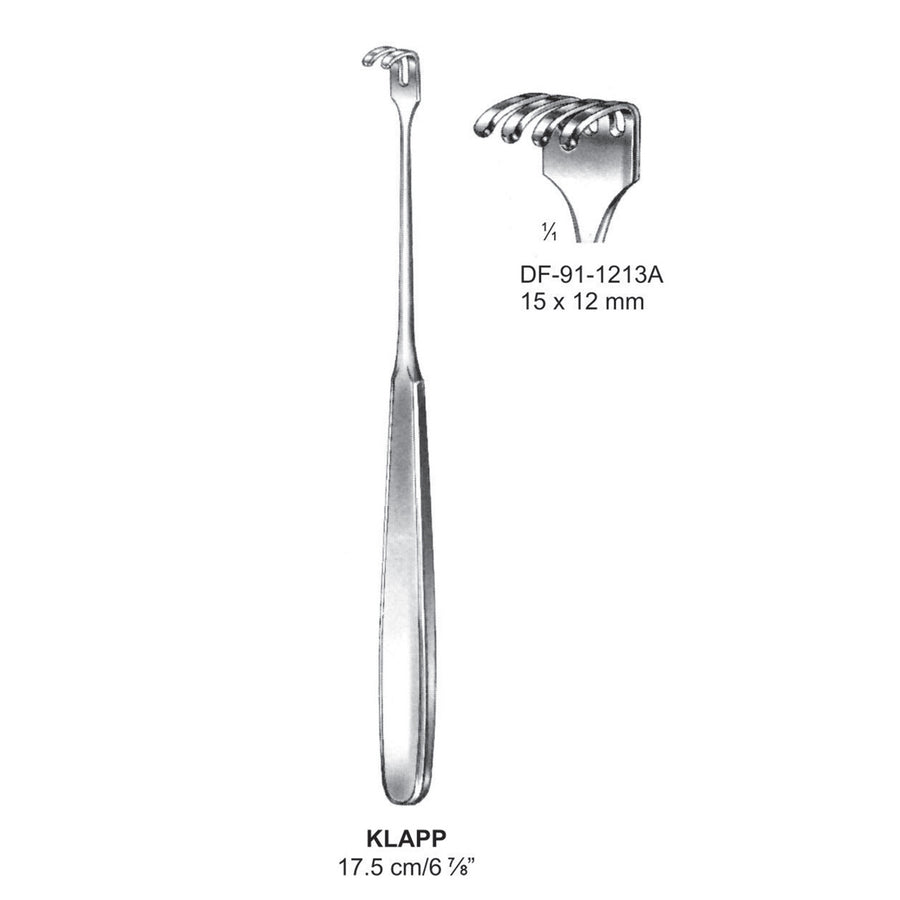 Klapp Retractors,17.5Cm, Four Prong   (DF-91-1213A) by Dr. Frigz