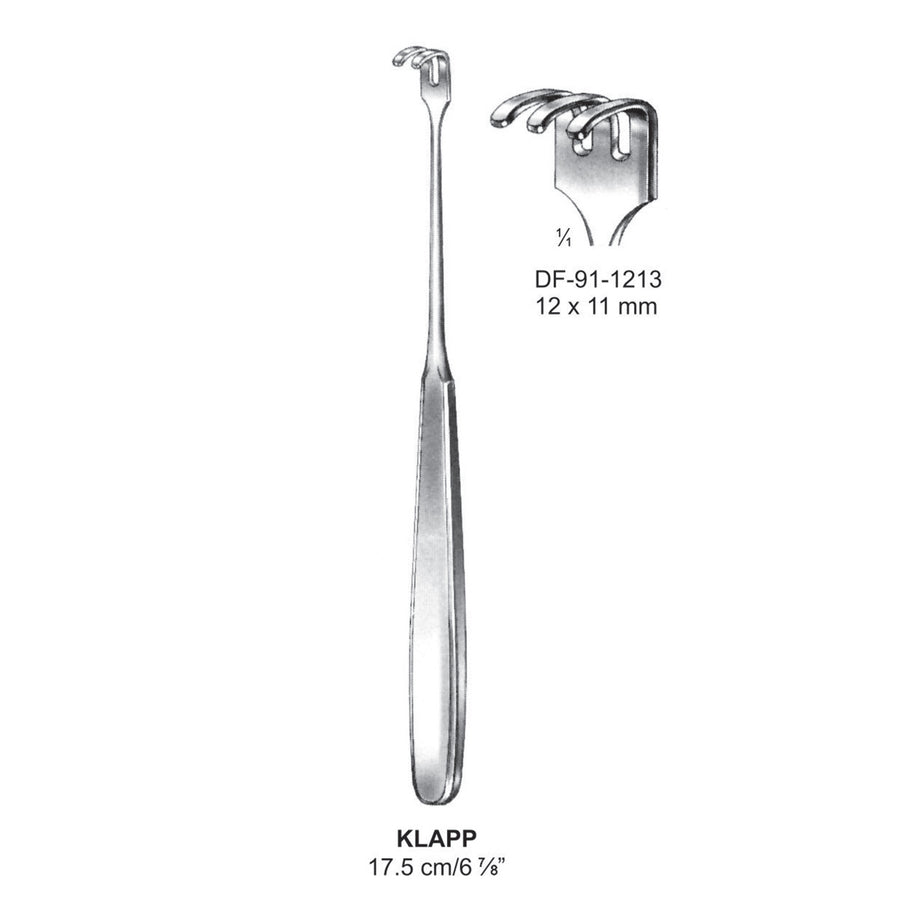 Klapp Retractors,17.5Cm, Three Prong  (DF-91-1213) by Dr. Frigz