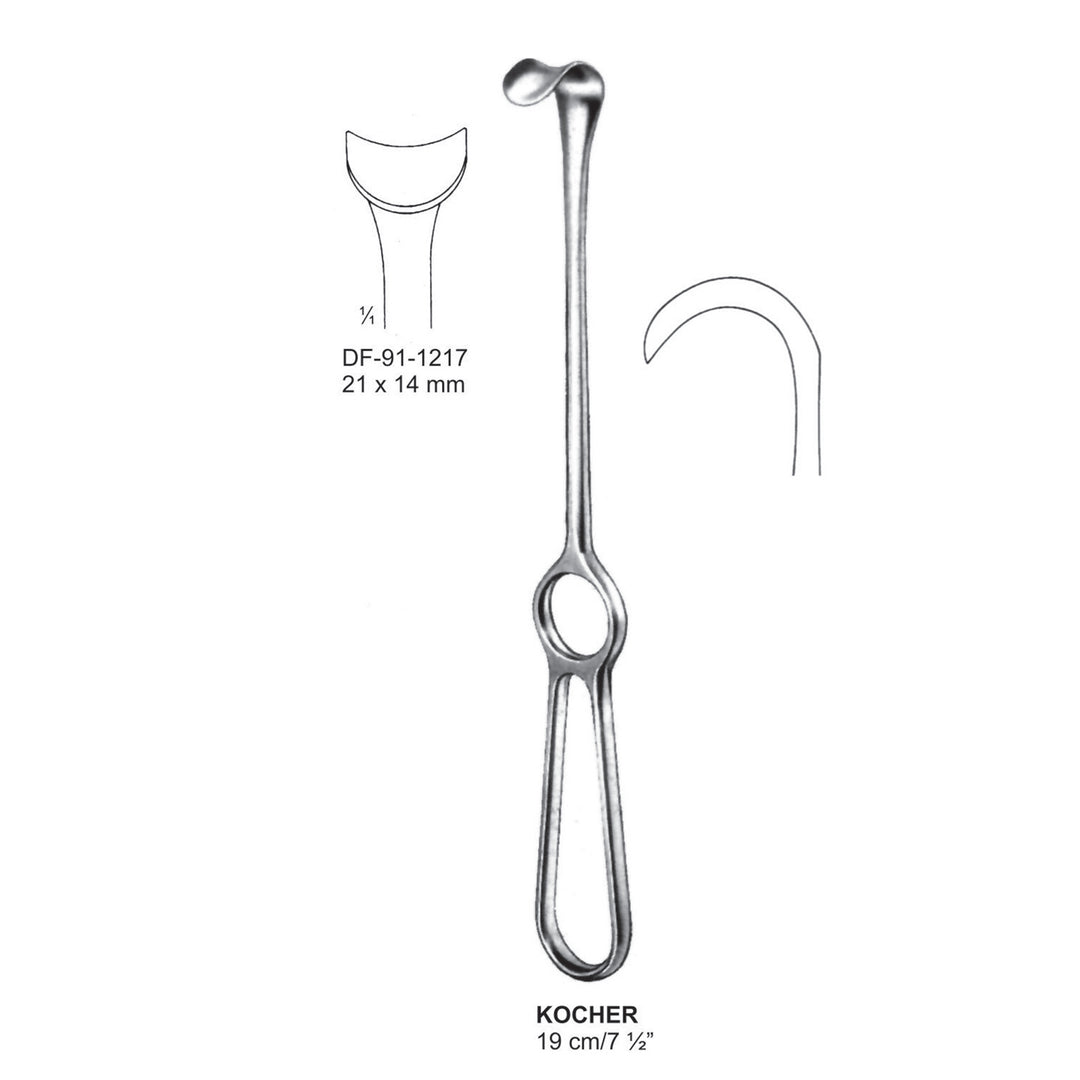 Kocher Retractors 21X14mm , 19cm  (DF-91-1217) by Dr. Frigz