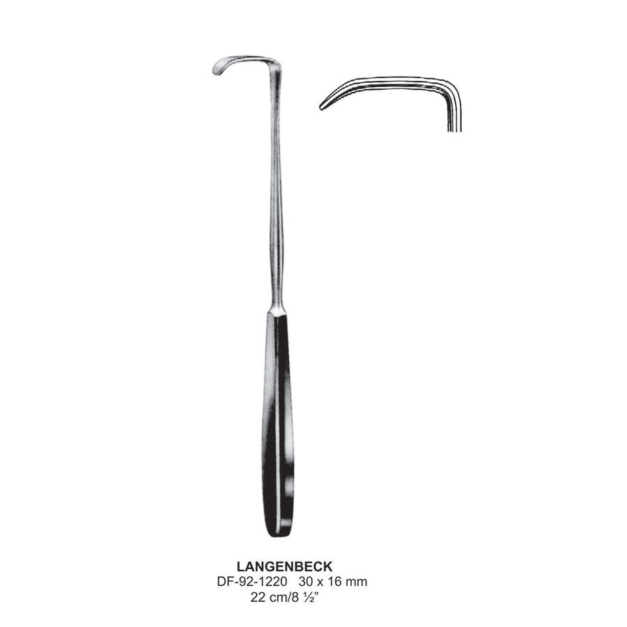 Lengenbeck Retractors,22Cm,30X16mm  (DF-92-1220) by Dr. Frigz