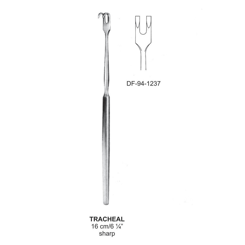 Tracheal Retractors 2 Prong Sharp 16cm  (DF-94-1237) by Dr. Frigz