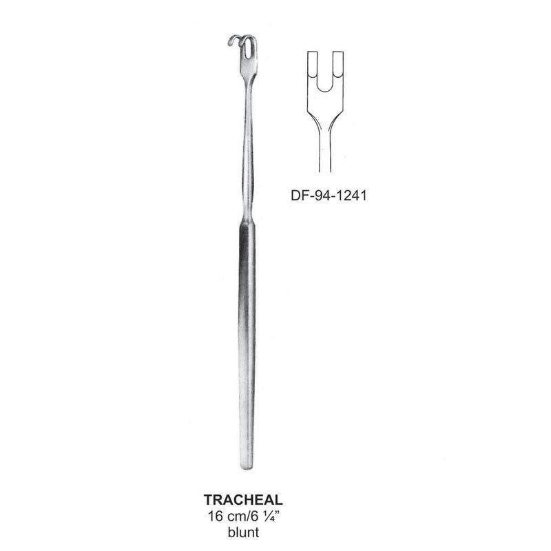 Tracheal Retractors 2 Prong Blunt Smal Curved 16cm  (DF-94-1241) by Dr. Frigz