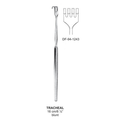 Tracheal Retractors 4 Prong Blunt Small Curved 16cm  (DF-94-1243)