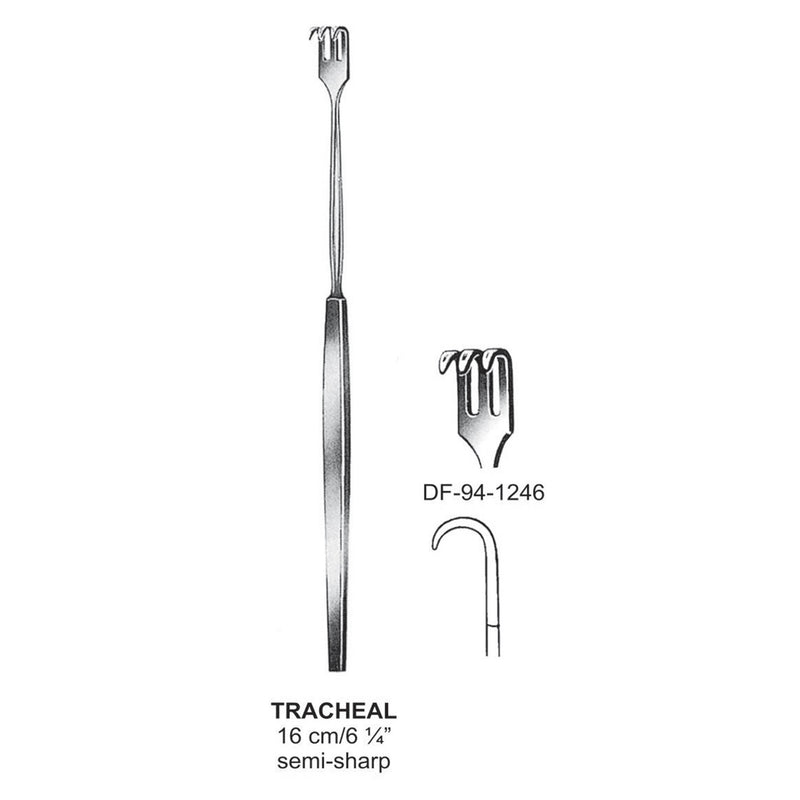 Tracheal Retractors,Semi-Sharp ,16cm Three Prong  (DF-94-1246) by Dr. Frigz