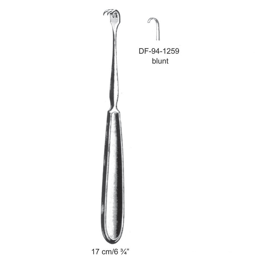 Retractors,17cm Blunt Single Prong  (DF-94-1259) by Dr. Frigz