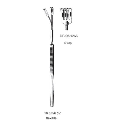 Retractors,Sharp,Flexible,16cm Four Prong  (DF-95-1266) by Dr. Frigz