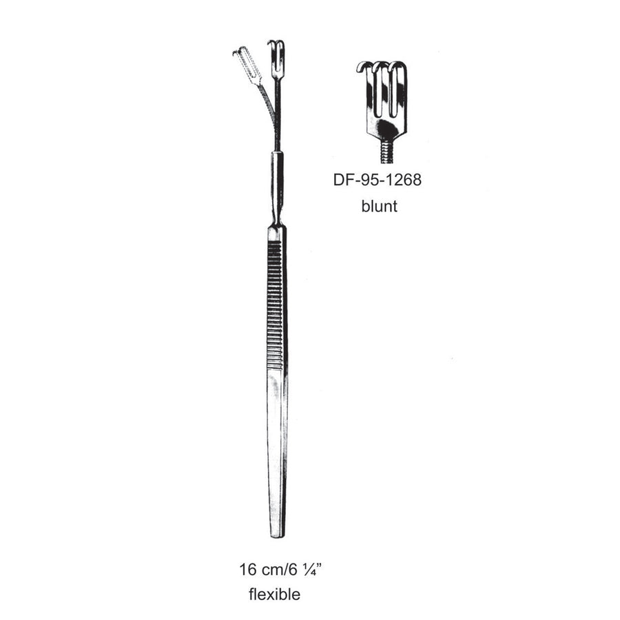 Retractors,Blunt,Flexible,16cm Three Prong  (DF-95-1268) by Dr. Frigz