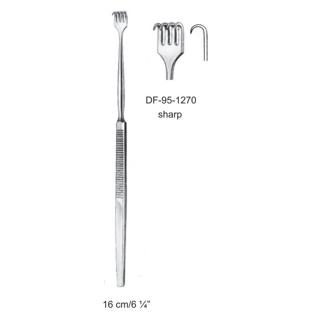 Retractors,Sharp,Flexible,16cm Four Prong  (DF-95-1270) by Dr. Frigz
