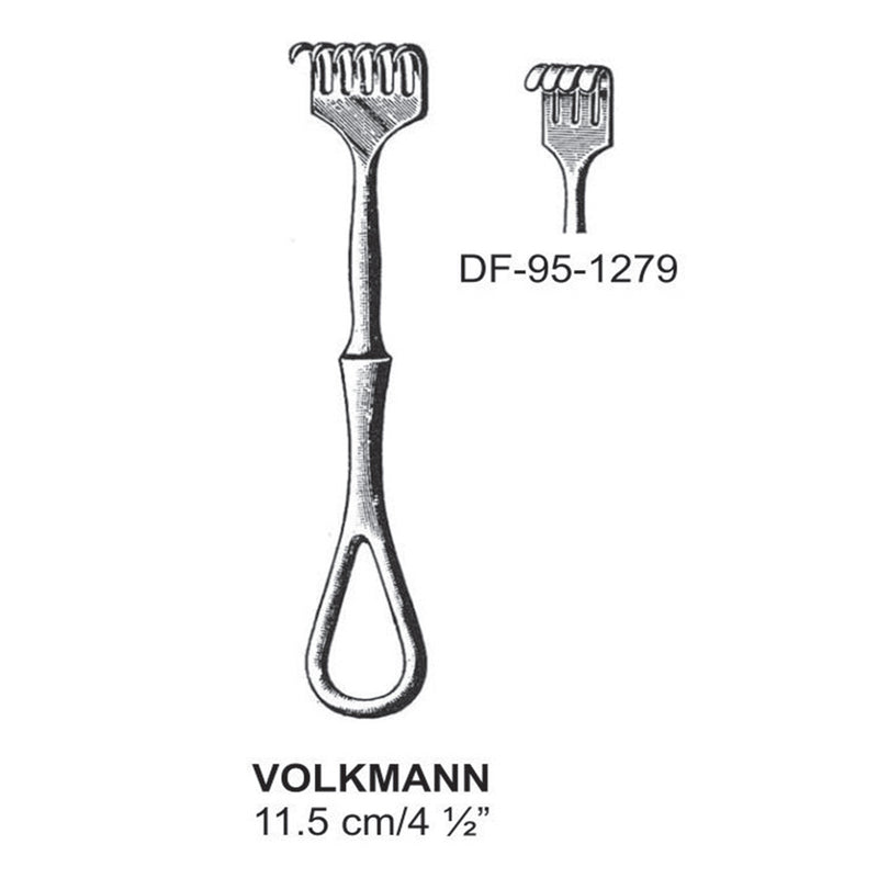 Volkmann Retractors,11.5cm Blunt Four Prong  (DF-95-1279) by Dr. Frigz