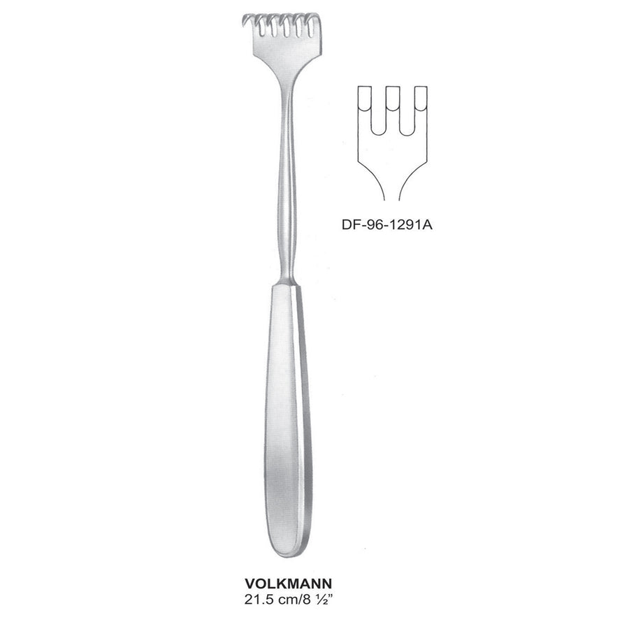 Volkmann Retractors Blunt 21.5cm Three Prong  (DF-96-1291A) by Dr. Frigz