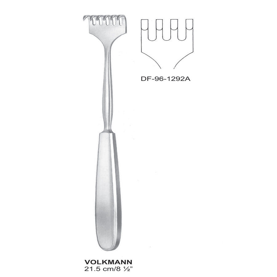 Volkmann Retractors Blunt 21.5cm Four Prong  (DF-96-1292A) by Dr. Frigz