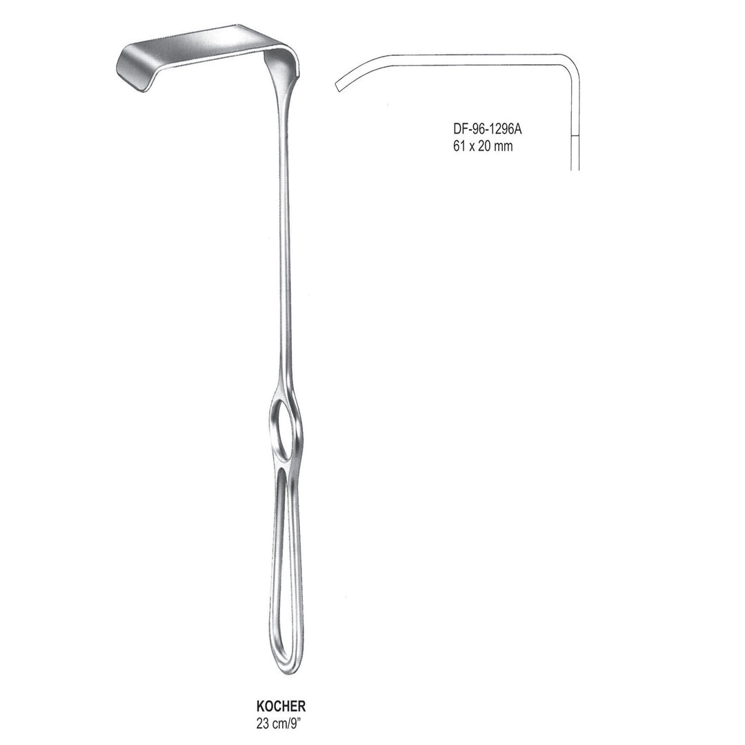 Kocher Retractors,23Cm, 61X20mm (DF-96-1296A) by Dr. Frigz