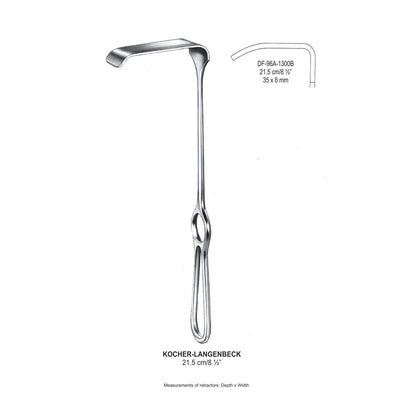 Kocher-Langenbeck Retractors 21.5cm 35X8mm (DF-96A-1300B) by Dr. Frigz