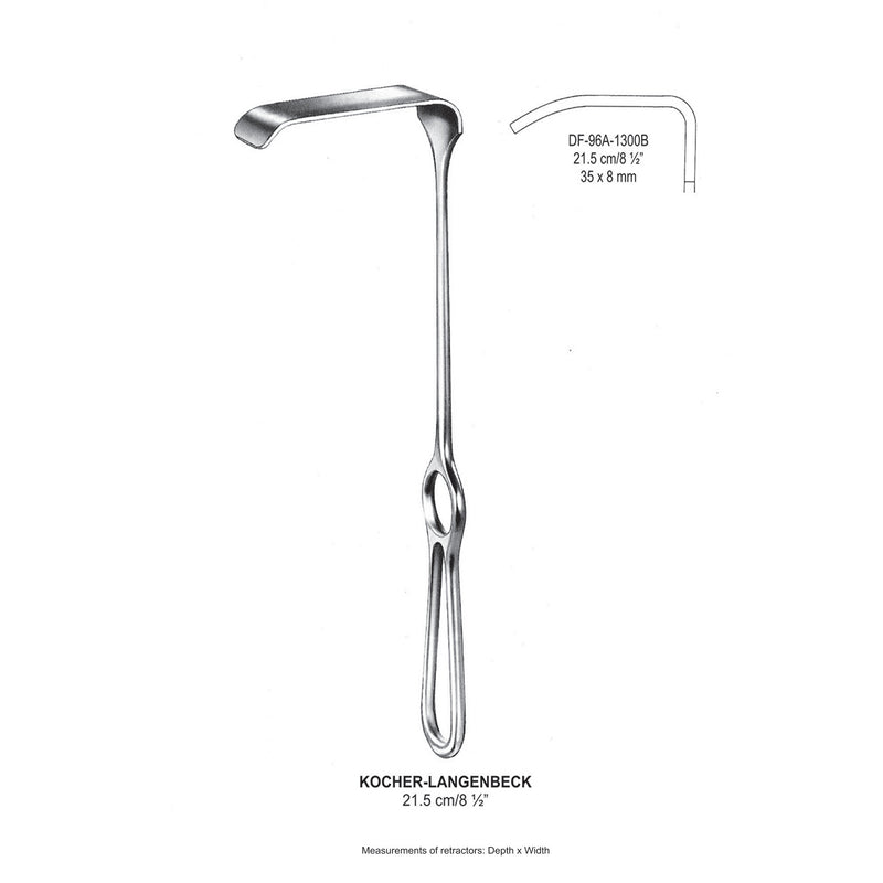Kocher-Langenbeck Retractors 21.5cm 35X8mm (DF-96A-1300B) by Dr. Frigz