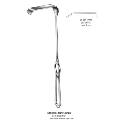 Kocher-Langenbeck Retractors 21.5cm 40X18mm (DF-96A-1300M) by Dr. Frigz