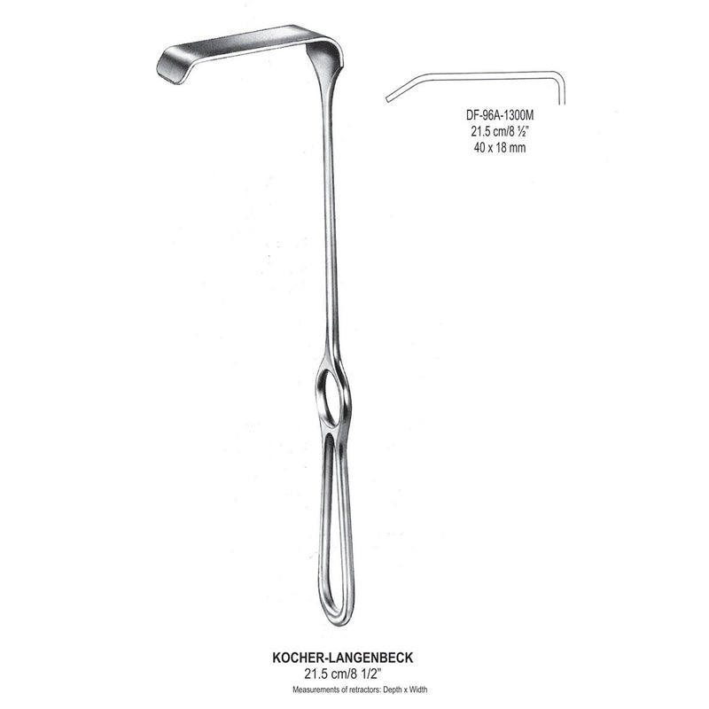 Kocher-Langenbeck Retractors 21.5cm 40X18mm (DF-96A-1300M) by Dr. Frigz