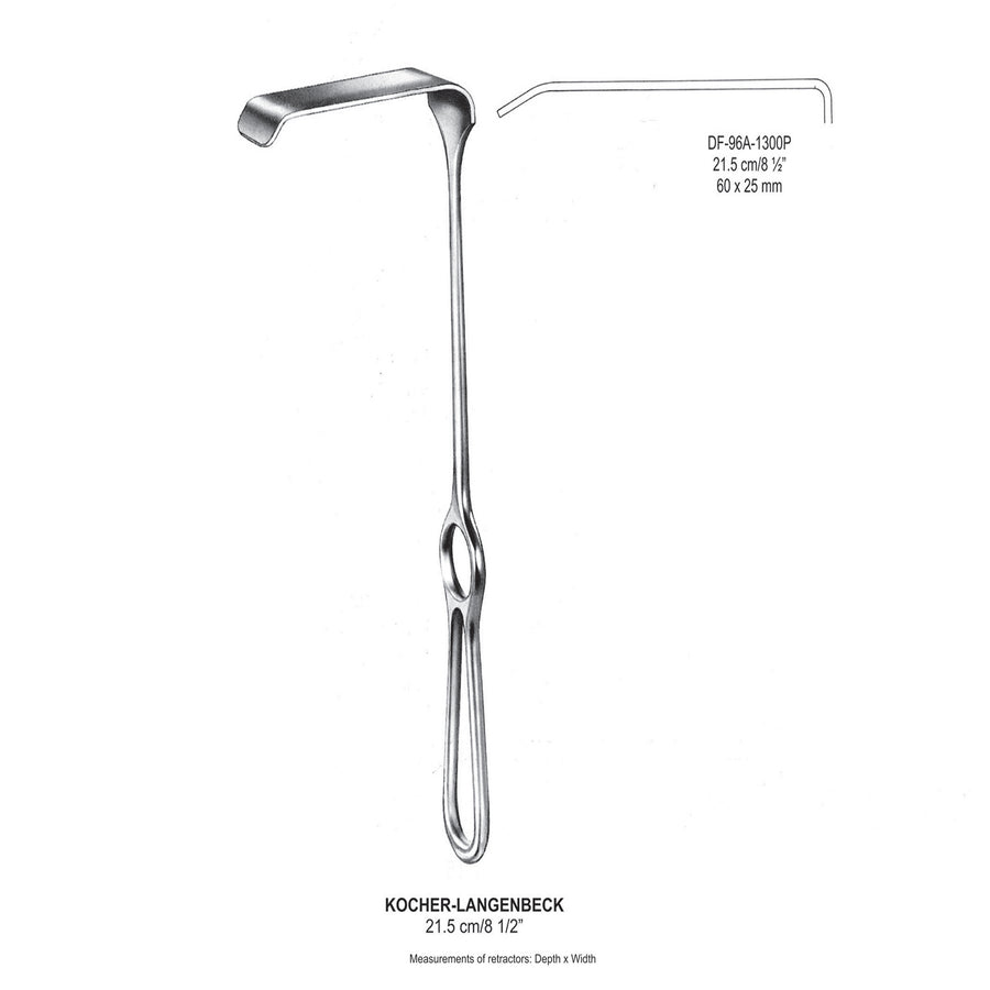 Kocher-Langenbeck Retractors 21.5cm 60X25mm (DF-96A-1300P) by Dr. Frigz
