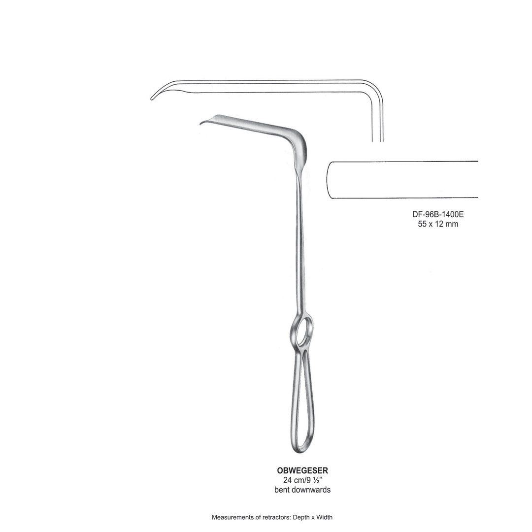 Obwegeser Bent Downwards Retractors 24cm 55X12mm (DF-96B-1400E) by Dr. Frigz