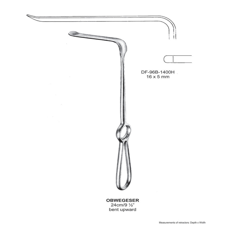 Obwegeser Bent Upward Retractors 24cm 16X5mm (DF-96B-1400H) by Dr. Frigz