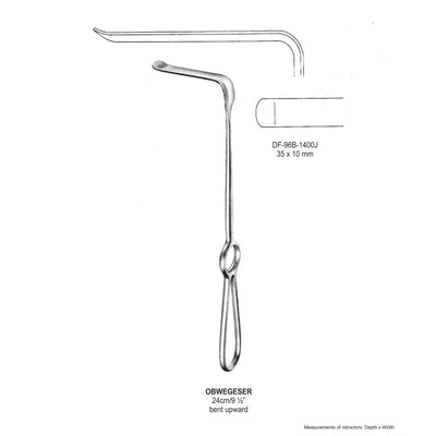 Obwegeser Bent Upward Retractors 24cm 35X10mm (DF-96B-1400J)