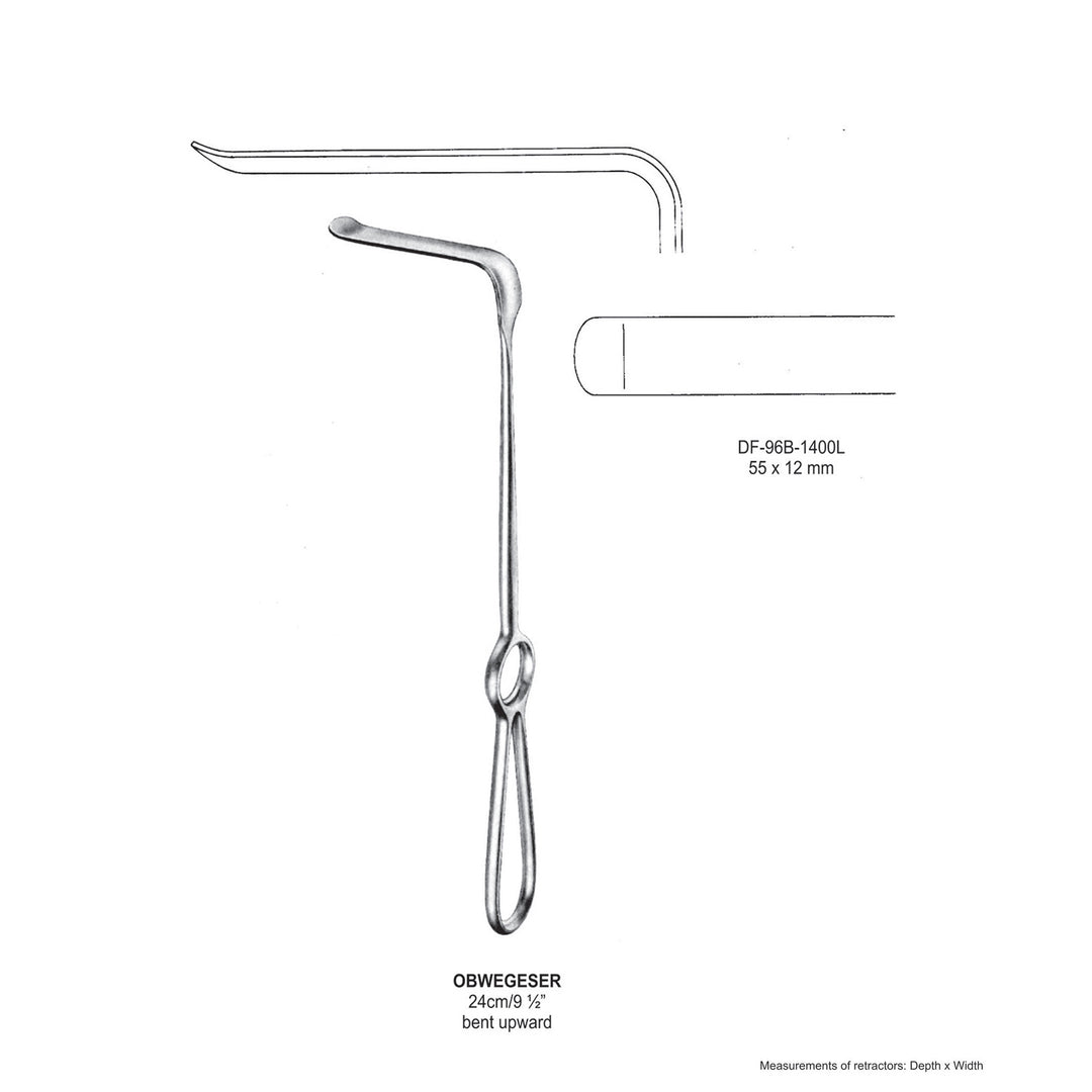 Obwegeser Bent Upward Retractors 24cm 55X12mm (DF-96B-1400L) by Dr. Frigz
