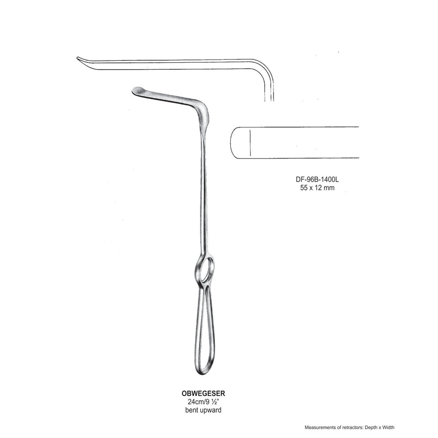 Obwegeser Bent Upward Retractors 24cm 55X12mm (DF-96B-1400L) by Dr. Frigz