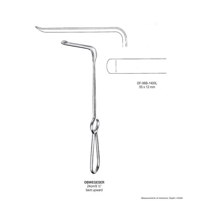 Obwegeser Bent Upward Retractors 24cm 55X12mm (DF-96B-1400L) by Dr. Frigz