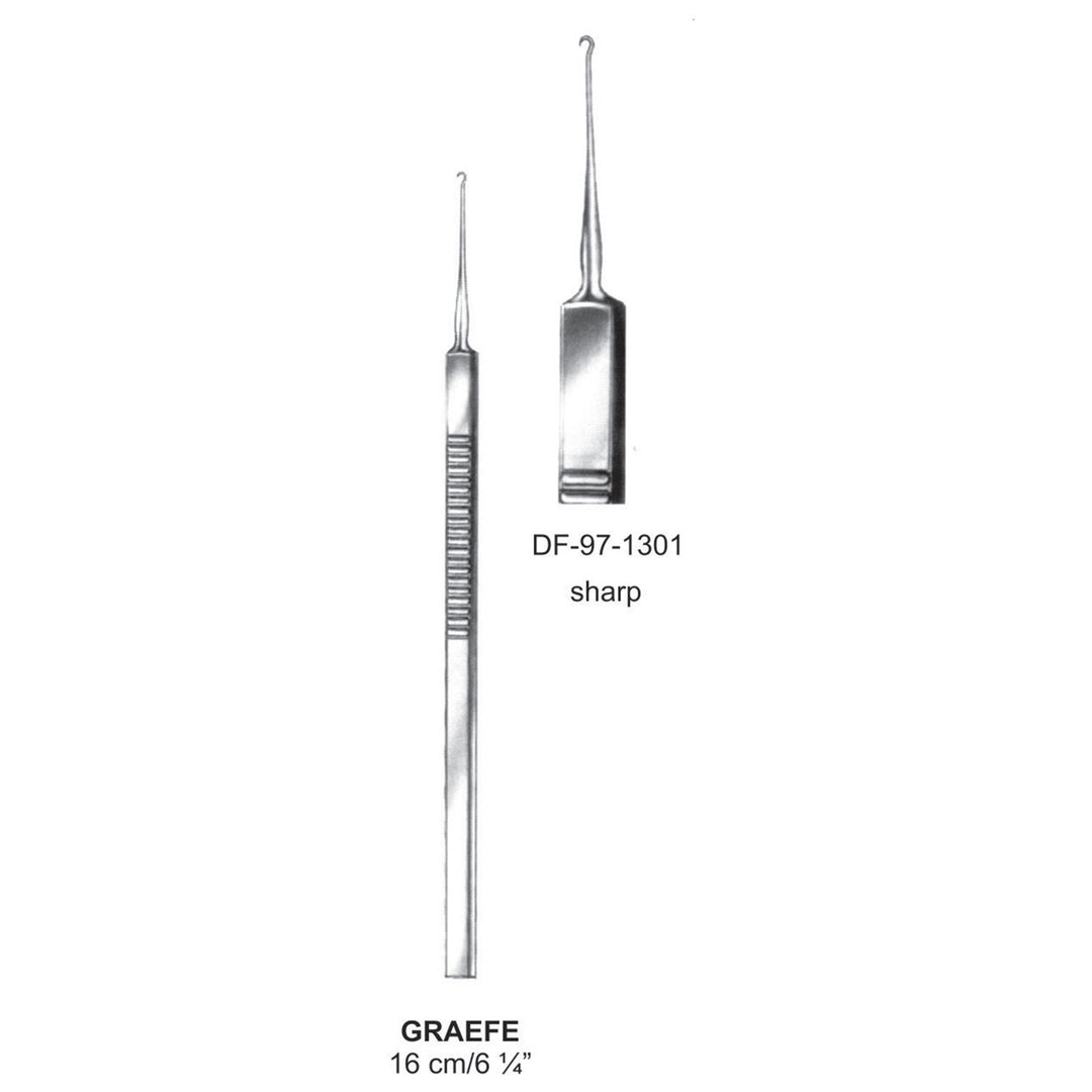 Graefe Retractors,16Cm,Sharp  (DF-97-1301) by Dr. Frigz