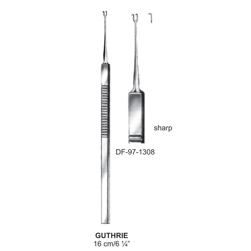 Guthrie Retractors Double Hooklets Sharp Fig.1, 16cm  (DF-97-1308) by Dr. Frigz