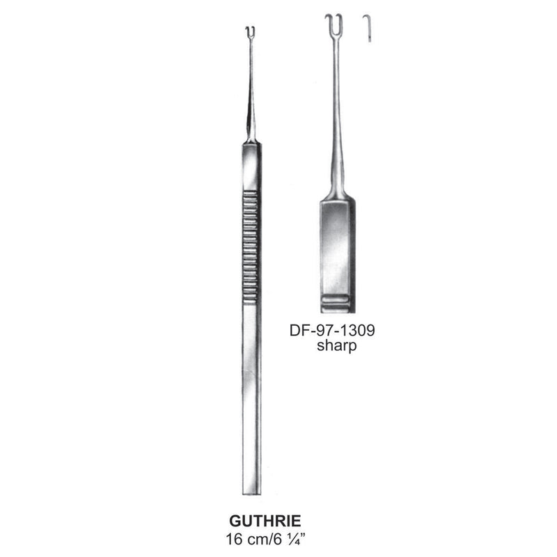 Guthrie Retractors Double Hooklets Sharp Fig.2, 16cm  (DF-97-1309) by Dr. Frigz