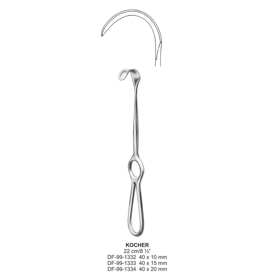 Kocher Retractors 40X15mm , 22cm  (DF-99-1333) by Dr. Frigz