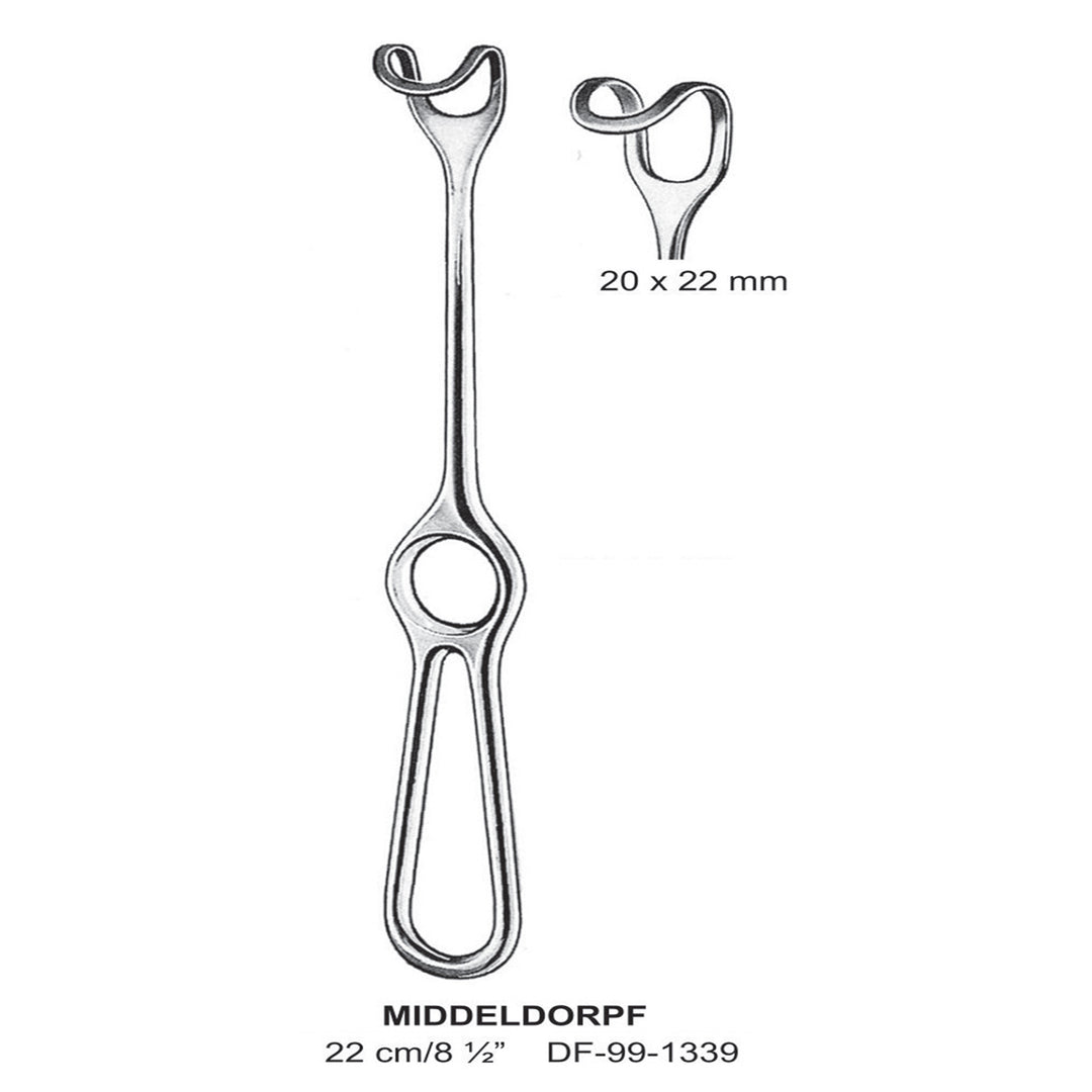 Middeldorpf Retractors 26X30mm , 23.5cm  (DF-99-1339) by Dr. Frigz