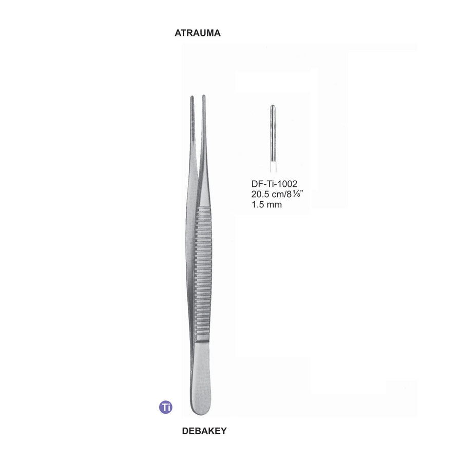 Titanium-Debakey Atrauma Dissecting Forceps, 20.5Cm, 1.5mm (DF-Ti-1002) by Dr. Frigz