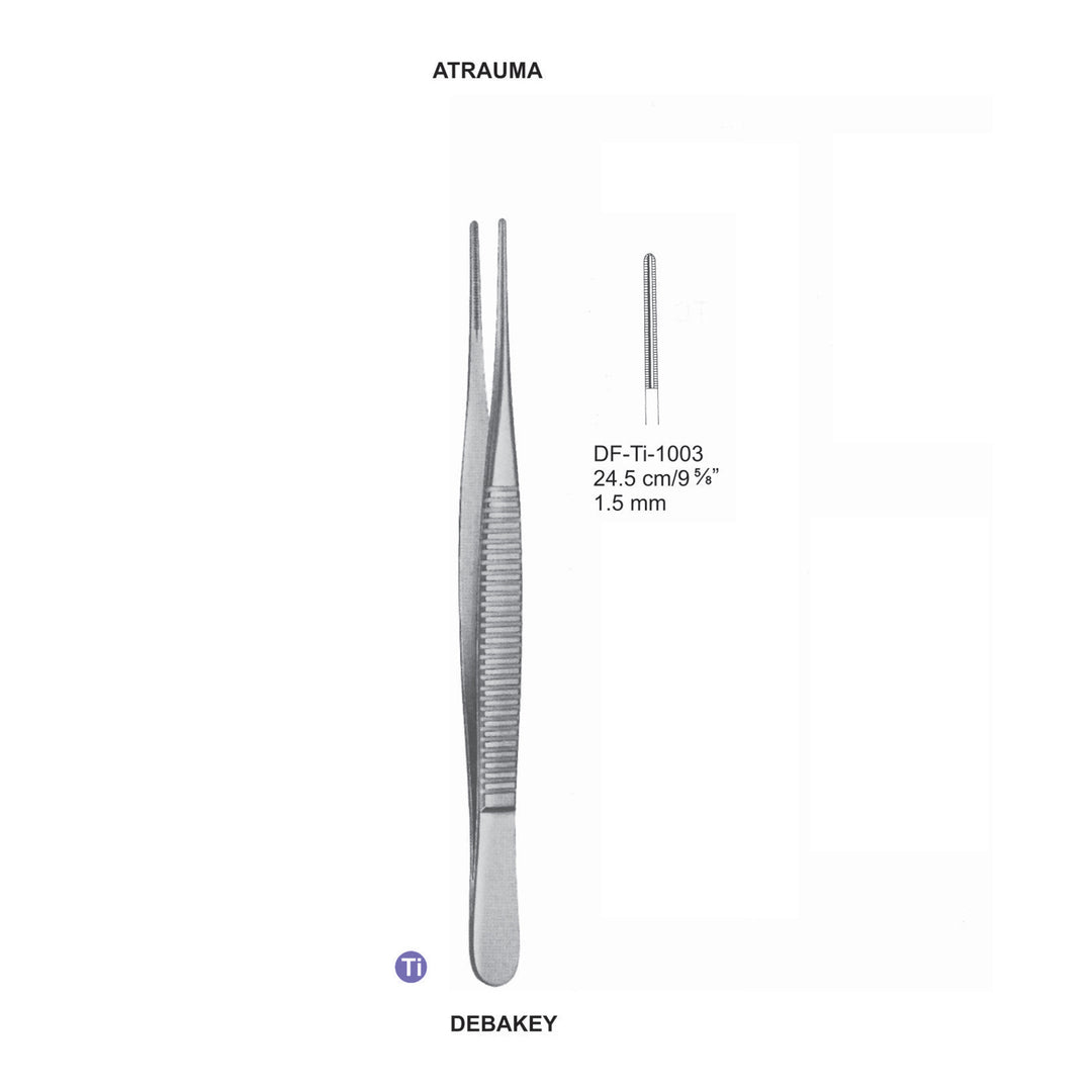 Titanium-Debakey Atrauma Dissecting Forceps, 24.5Cm, 1.5mm (DF-Ti-1003) by Dr. Frigz