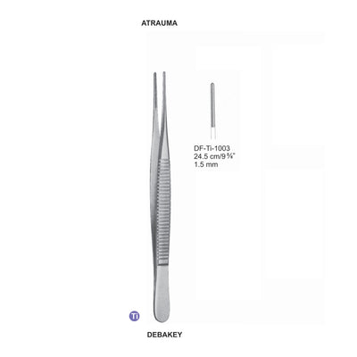 Titanium-Debakey Atrauma Dissecting Forceps, 24.5Cm, 1.5mm (DF-TI-1003)